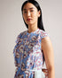 TINDRAA-Dresses-Introducing TINDRAA, the perfect dress to brunch in style or impress the family at your next get-together. This sleeveless stunner features a vibrant poppy print that's sure to turn heads, and the button fastening and waist ties ensure a flattering fit. Midi dress Sleeveless Poppy print Button fastening Frill details Crew neck Waist ties Amy is 5'9.5" / 1.77m and wears Green in a Ted size 1- Ted Baker Romania